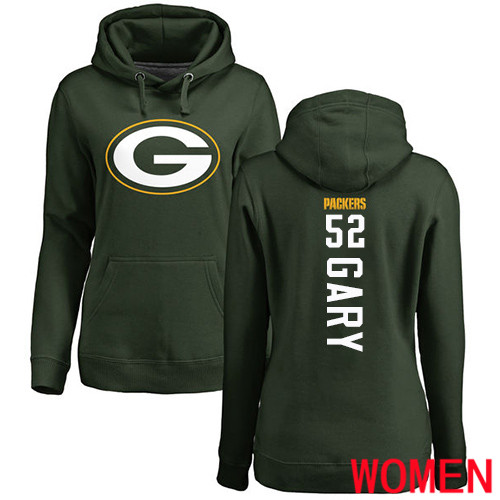 Green Bay Packers Green Women #52 Gary Rashan Backer Nike NFL Pullover Hoodie Sweatshirts